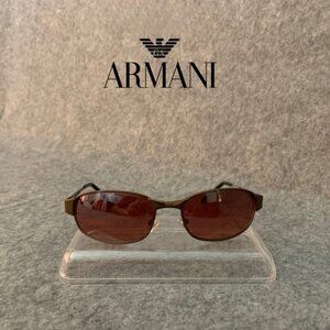 Vintage Armani 92447DR Antique Gold Metal Flex Temple Sunglasses Italy Design